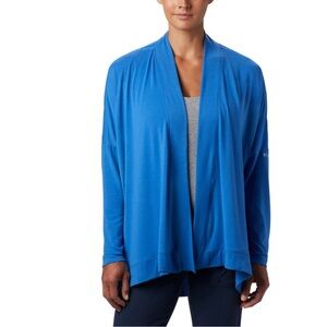 NWT Columbia blue slack water knit cover up wrap open cardigan UPF omni shade S